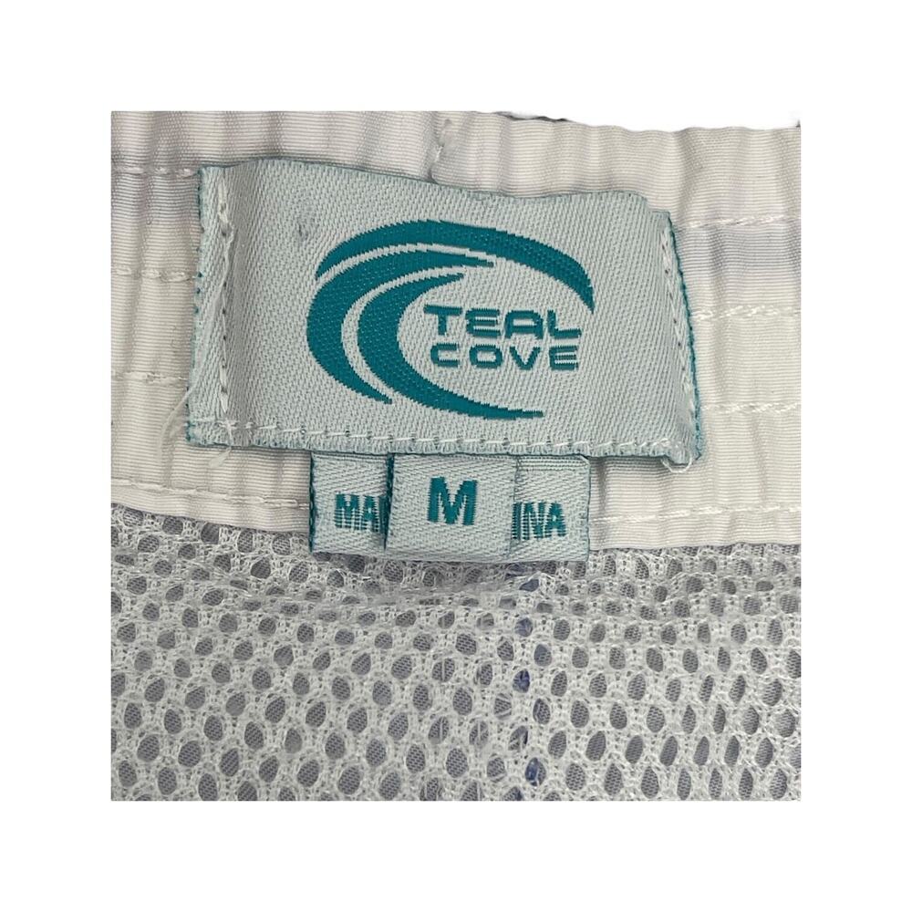 Teal Cove Board Swim Shorts Men's Medium Multicolor Beach Print Mesh Lined - Picture 2 of 8